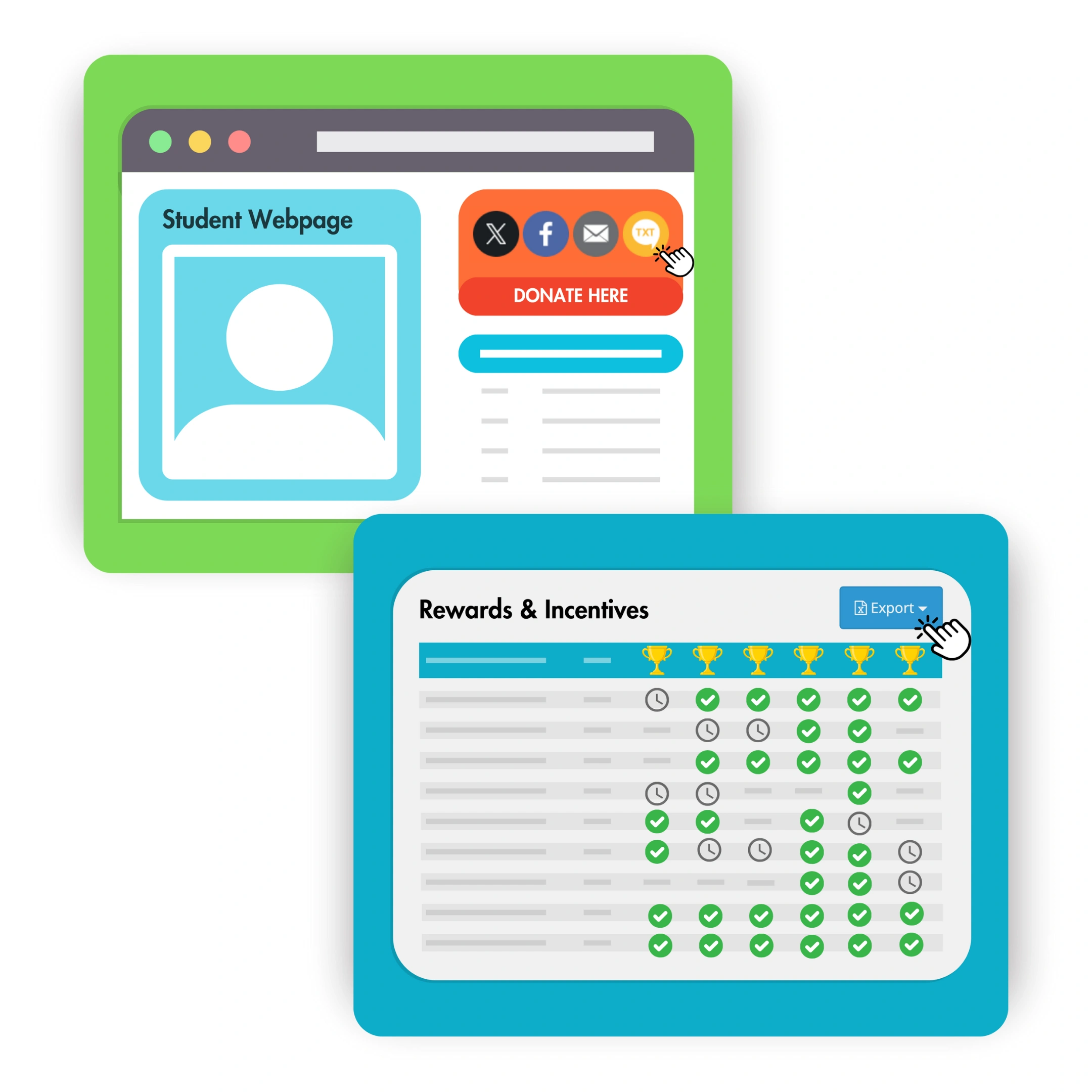 Social share tools and incentive tracker in FundHub