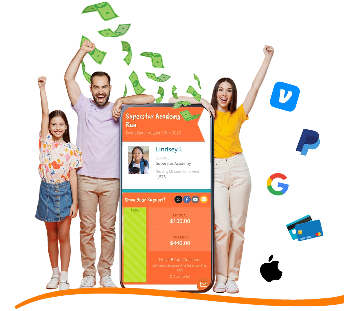 Family photo on a family fundraising webpage