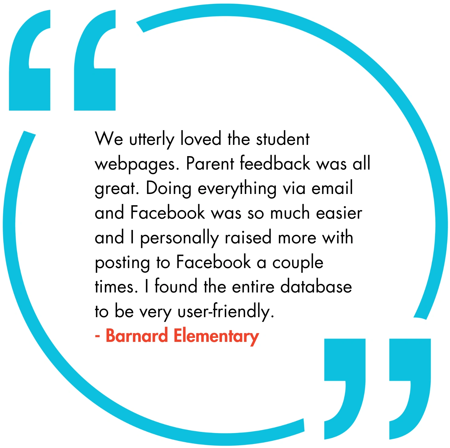 Donor message of support on a student webpage