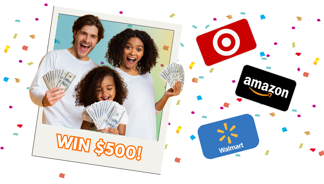 Win a $500 gift card to Target, Amazon, or Walmart